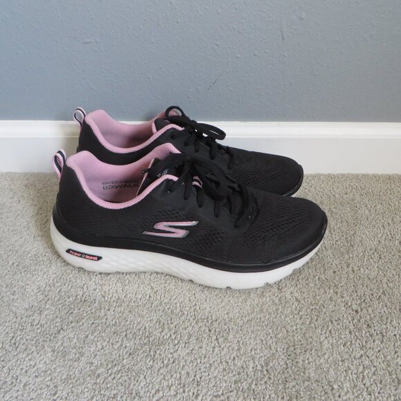 Skechers Womens GO Walk Hyper Burst Walking Shoes Size 10 BLACK / PINK #124578 - Picture 2 of 10